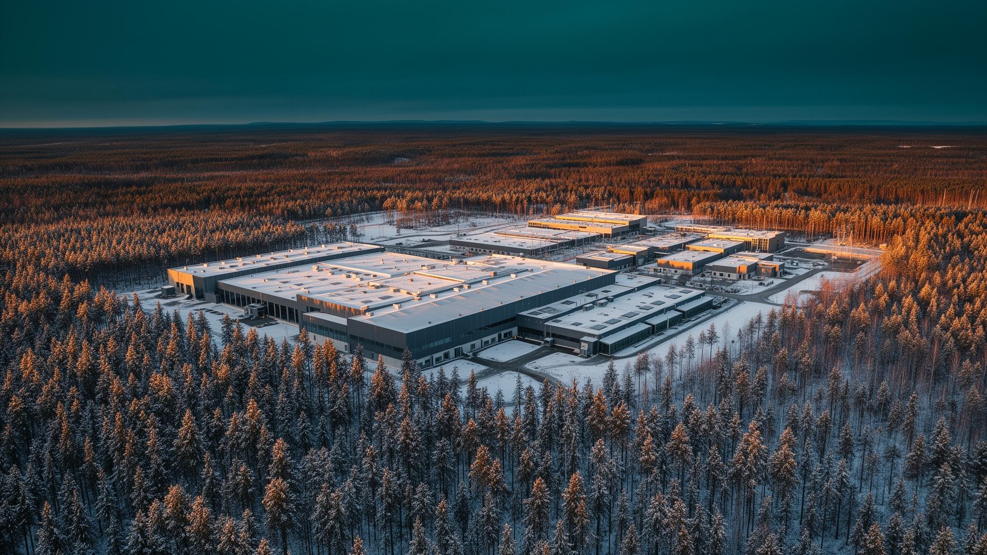 Aerial view of the Bräcke hyperscale campus